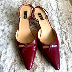Burgundy Kate Spade kitten heel